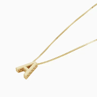 Refined white gold necklace with initial pendant.