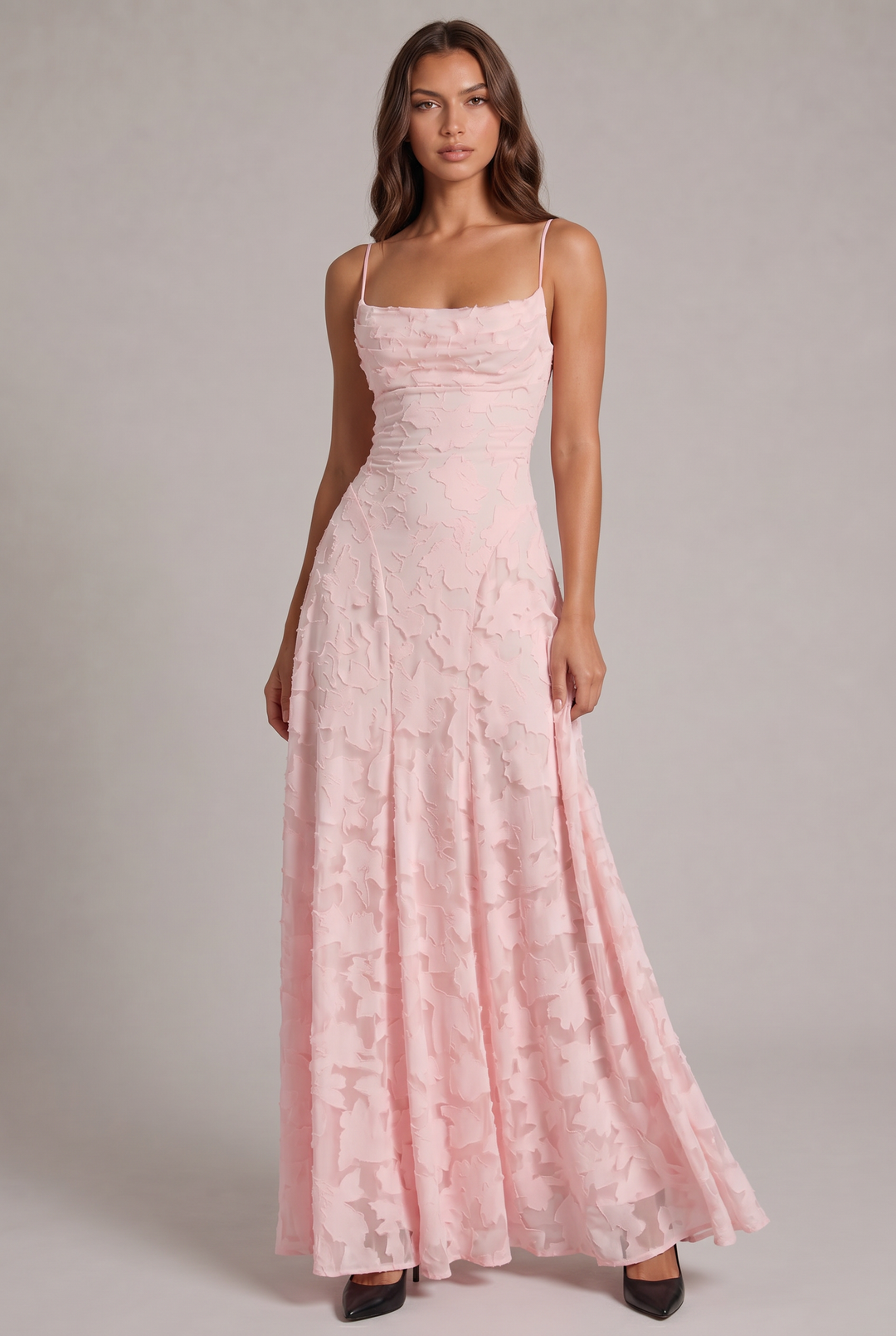 Olivia Maxi Dress - Elegant Evening Dress with Floral Pattern