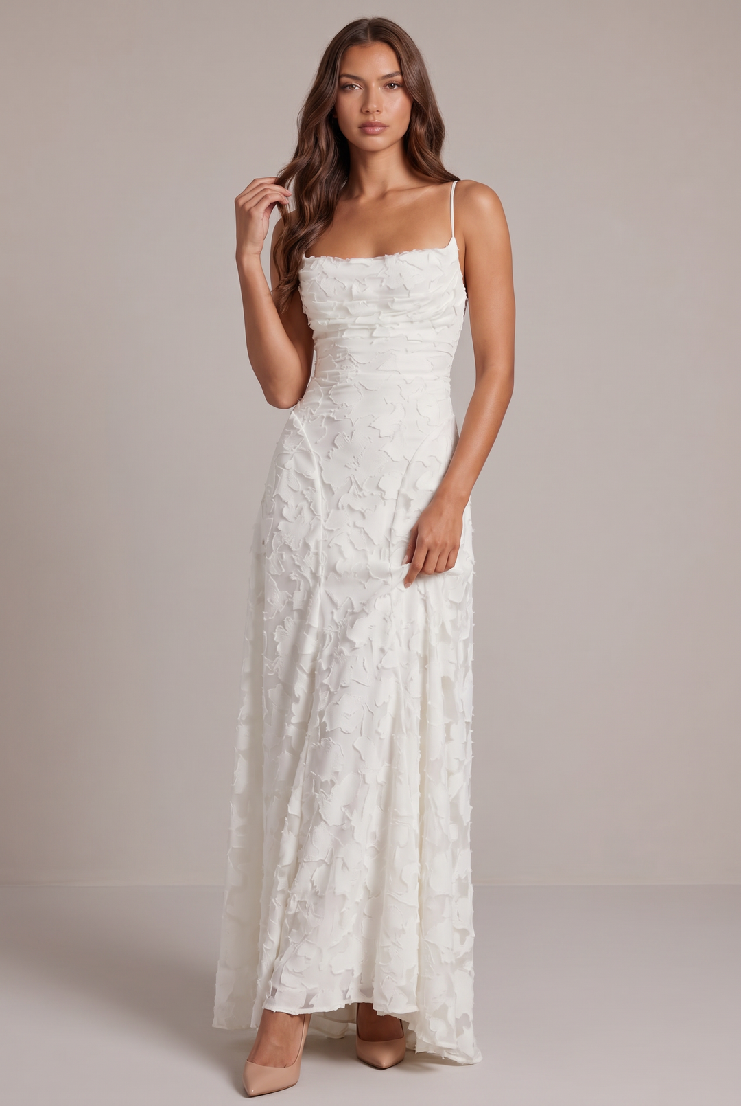 Olivia Maxi Dress - Elegant Evening Dress with Floral Pattern