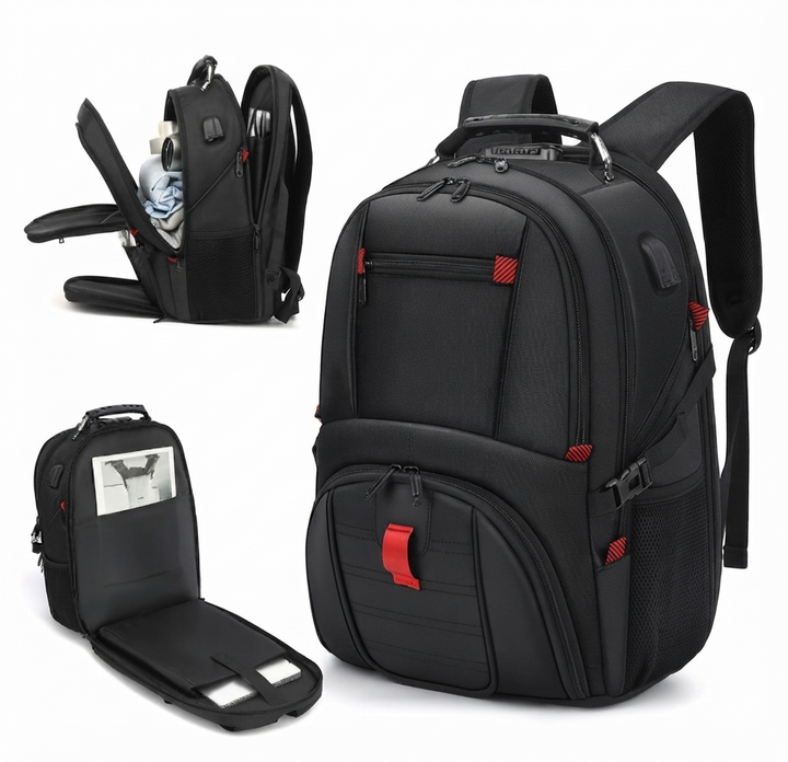 Waterproof Anti-Theft Backpack for Laptop and Travel with USB Port – 45 cm