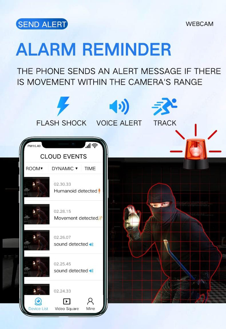 Indoor Camera | Night Vision and Motion Detection | WLAN Access | SecureView