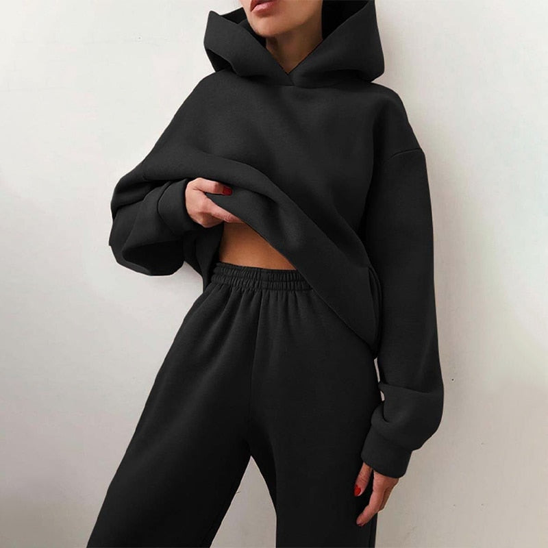 Women's Jogger Set | 2-Piece: Hoodie & Trousers with Stretch Waistband