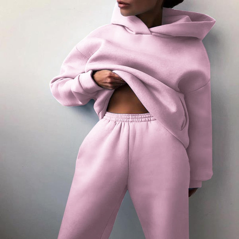 Women's Jogger Set | 2-Piece: Hoodie & Trousers with Stretch Waistband