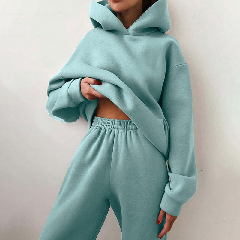 Women's Jogger Set | 2-Piece: Hoodie & Trousers with Stretch Waistband