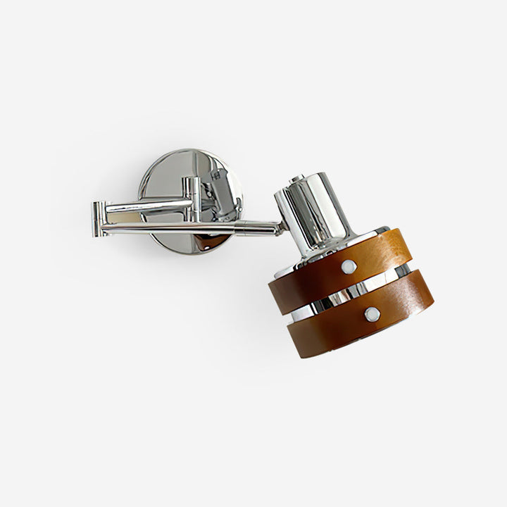 Flare Chrome Wood Mid-Century Wall Light