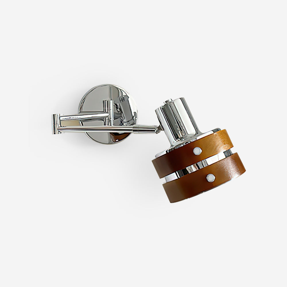 Flare Wandleuchte Chrom Holz Mid-Century