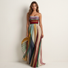 Colourful Pleated Maxi Dress for Women