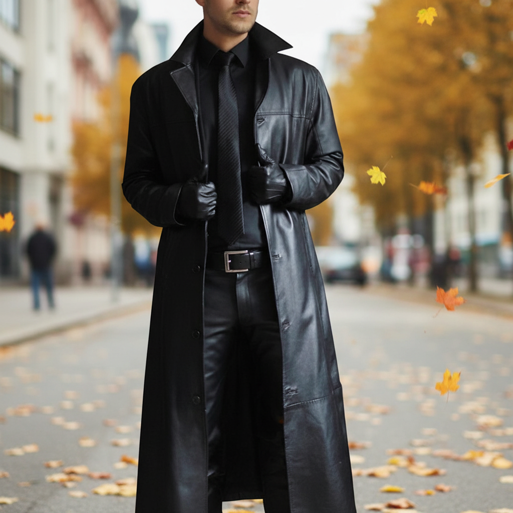 Long Leather Coat - Anton