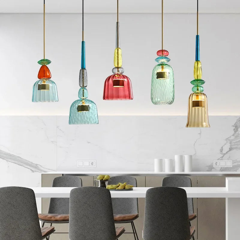 Adjustable Coloured Pendant Light