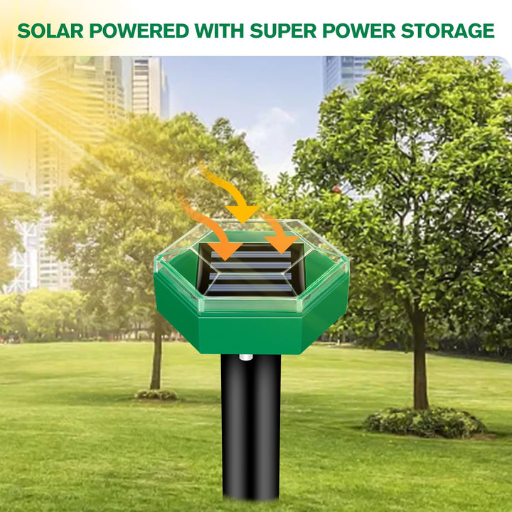 Mole Repeller 4-Piece Set | Solar-Powered and Weatherproof | Easy Installation | MoleSilent