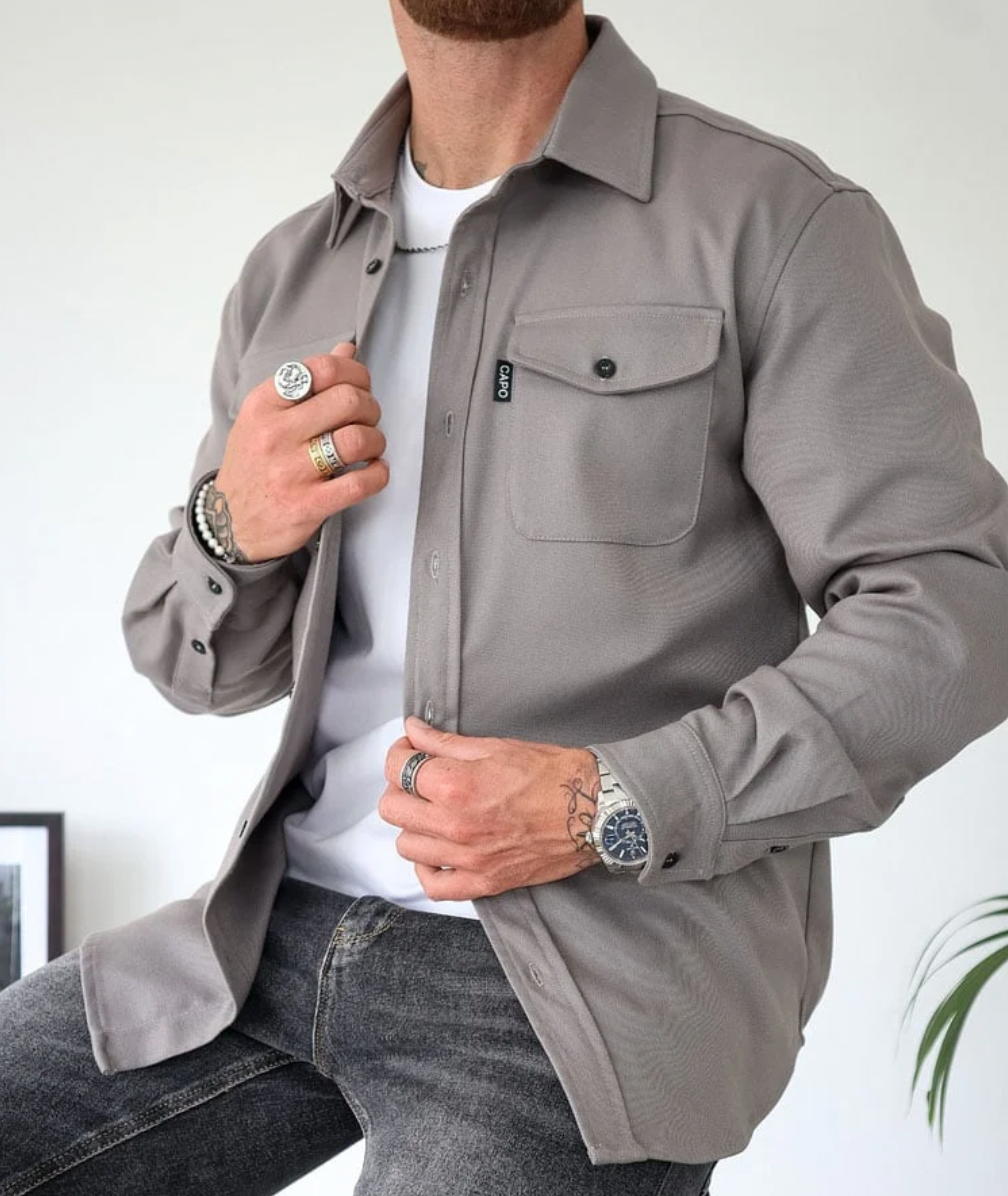 Long sleeve Shirt with Pockets for men
