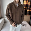 Modern Men's Cardigan – Stand Collar & Buttons