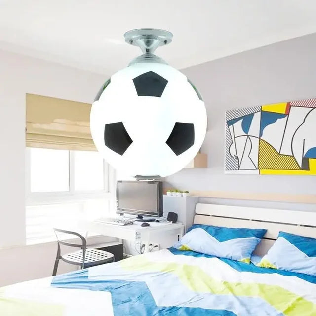 Football-Themed Ceiling Lamp – GoalBright