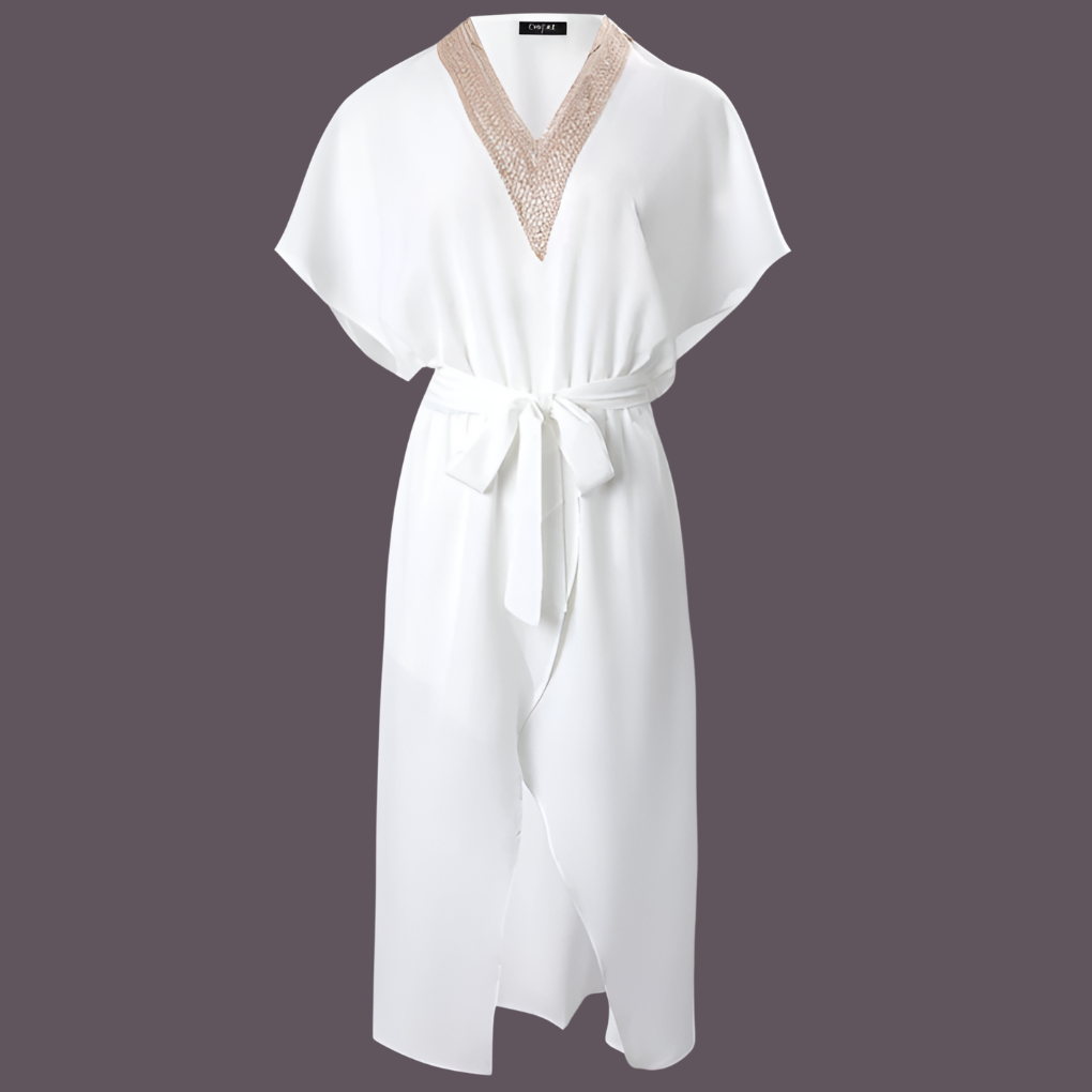 Modern V Neck Midi Dress