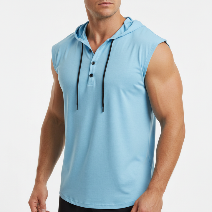 Sleeveless Henley Tank Top - AeroVibe