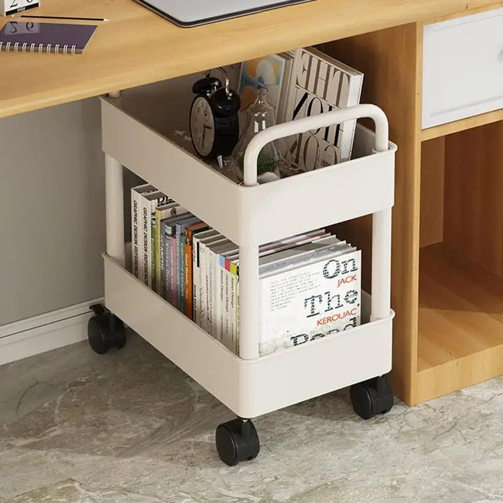 BookRacer – Mobile Book Trolley with 2 Shelves