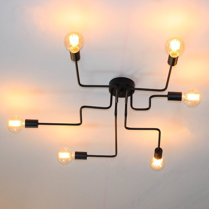 Silva Vintage LED Ceiling Lamp Industrial Style Living Room Metal 5 Colours