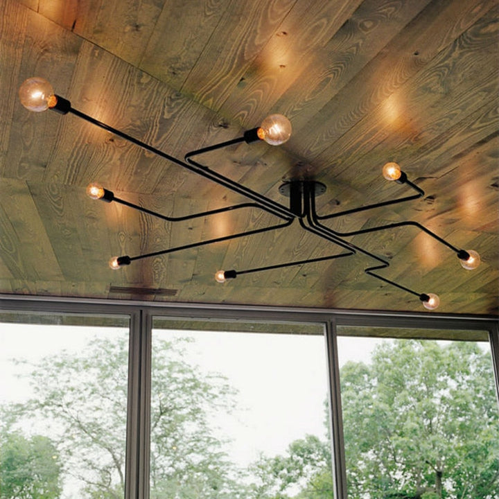 Silva Vintage LED Ceiling Lamp Industrial Style Living Room Metal 5 Colours