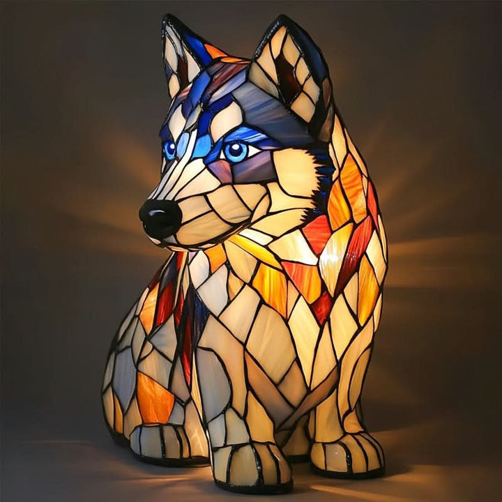 Warm-glow dog breed night light, 6 inch, USB-powered light with in-line switch