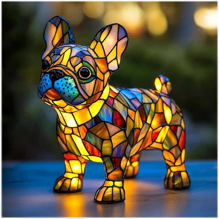 Warm-glow dog breed night light, 6 inch, USB-powered light with in-line switch