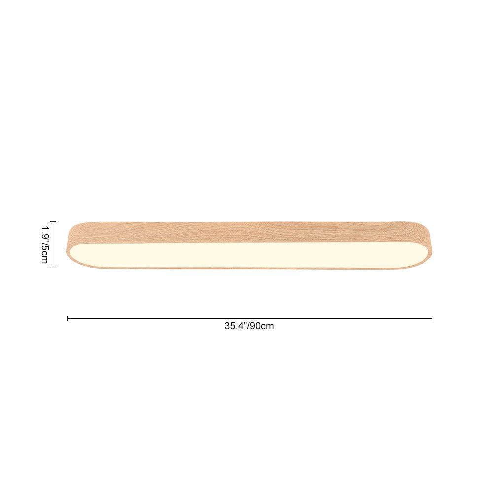 Nordic Glow Oval LED Ceiling Light with Wood Accent