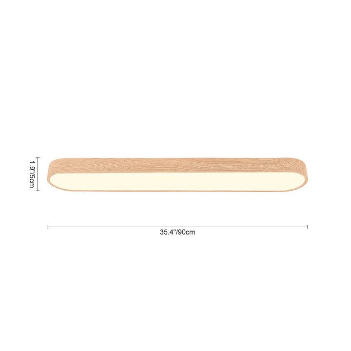 Nordic Glow Oval LED Ceiling Light with Wood Accent