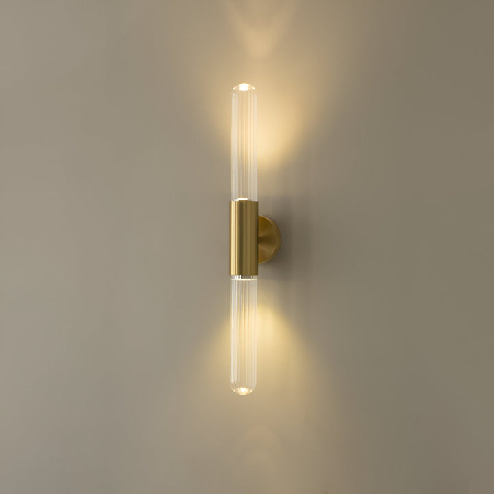 Nordic Water-Wave Glass Wall Light in Brass, 1-Light LED