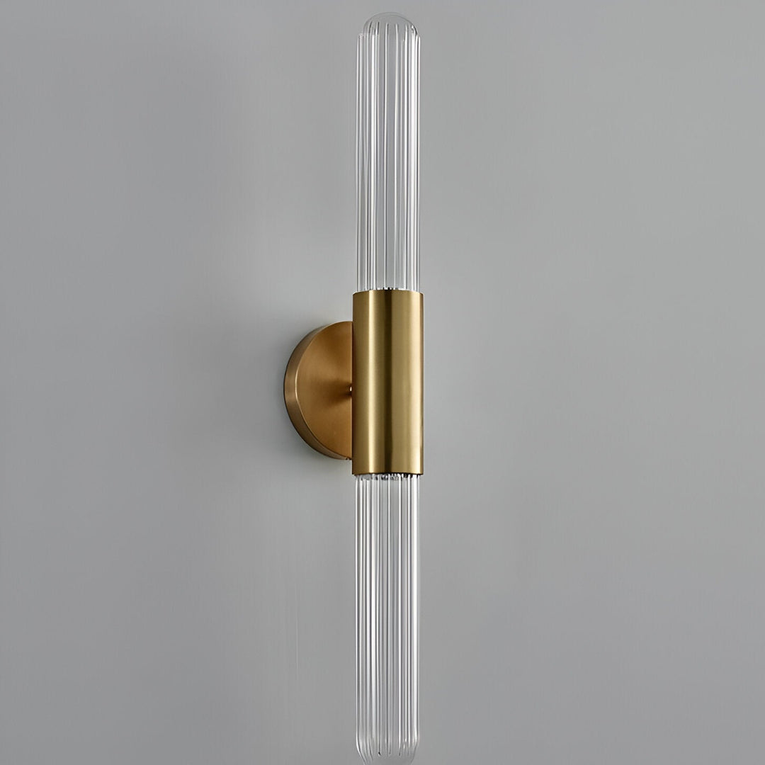 Nordic Water-Wave Glass Wall Light in Brass, 1-Light LED