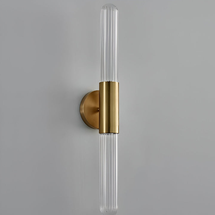 Nordic Water-Wave Glass Wall Light in Brass, 1-Light LED
