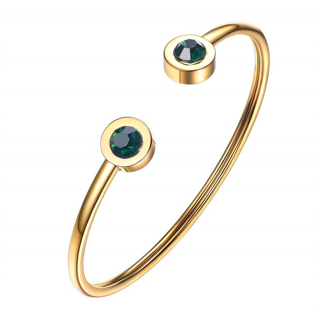 Elegant Gold Bracelet with Green Accents