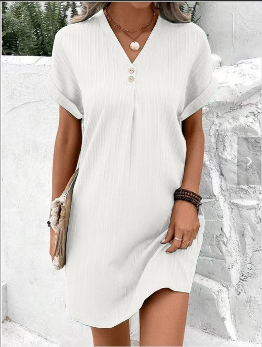 Florence Summer Dress – Elegant Mini Dress with Flattering V-Neck