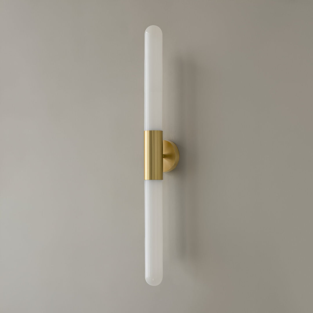 Nordic Water-Wave Glass Wall Light in Brass, 1-Light LED