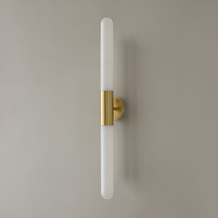 Nordic Water-Wave Glass Wall Light in Brass, 1-Light LED