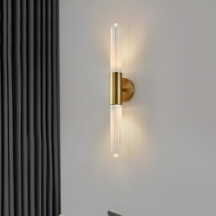 Nordic Water-Wave Glass Wall Light in Brass, 1-Light LED