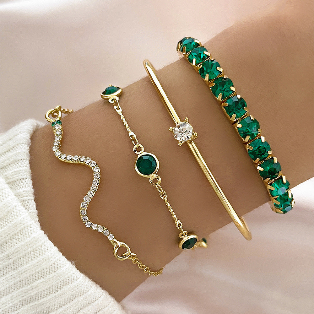 Elegant gold bracelet set with refined details
