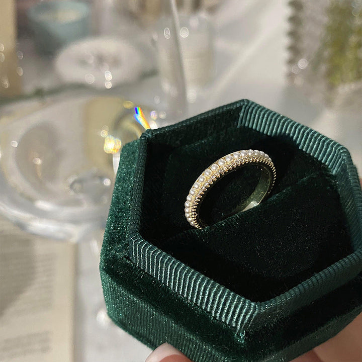 Elegant gold ring set with refined details