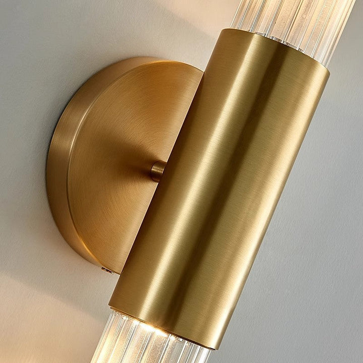 Nordic Water-Wave Glass Wall Light in Brass, 1-Light LED