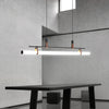 Inari Modern Linear Metal Chandelier, Black/Gold
