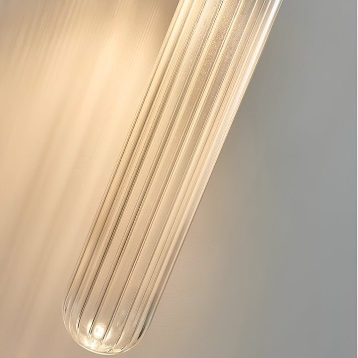 Nordic Water-Wave Glass Wall Light in Brass, 1-Light LED