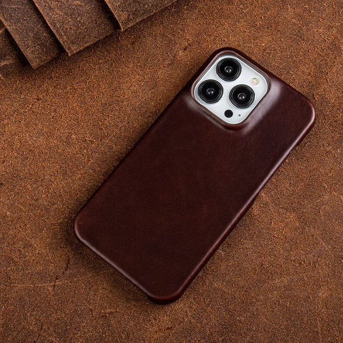 Genuine Oil Wax Leather Case for Apple iPhone