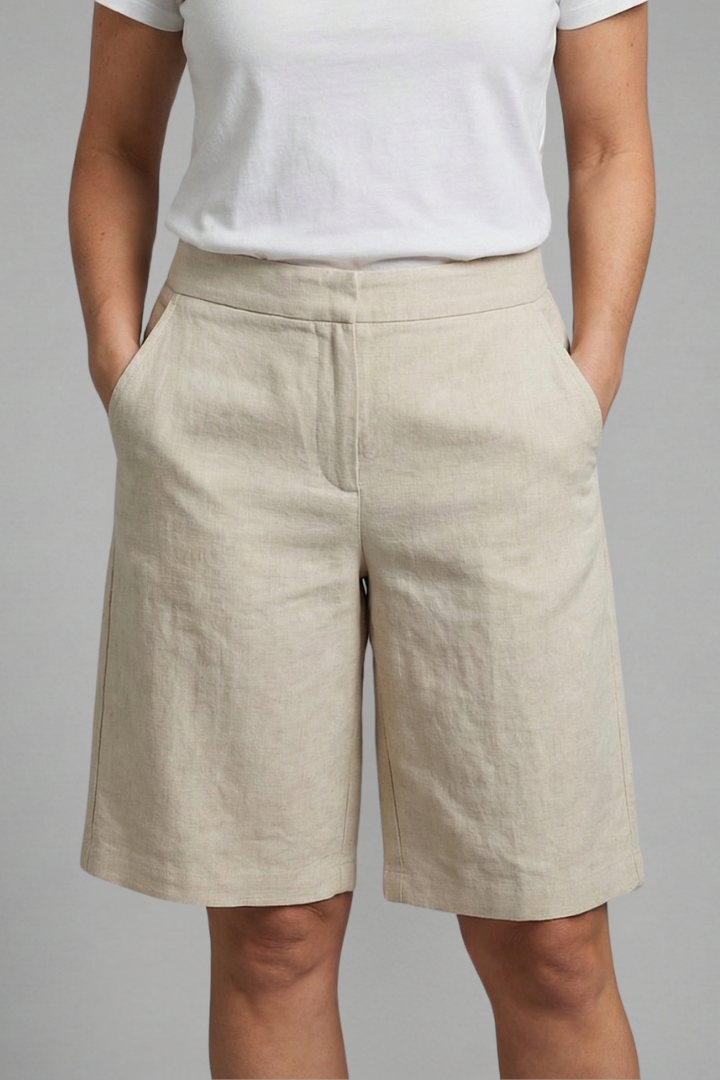 Women's High-Waisted Summer Shorts with Fitted Waist, Relaxed Everyday Fit