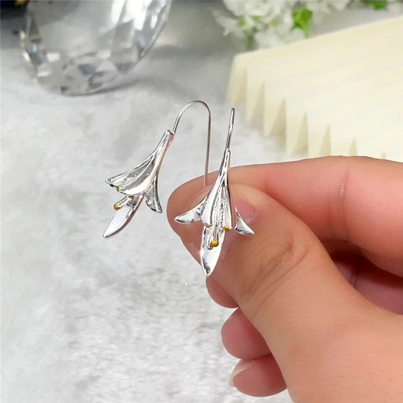 Soft Blossom Silver Earrings with Delicate Details