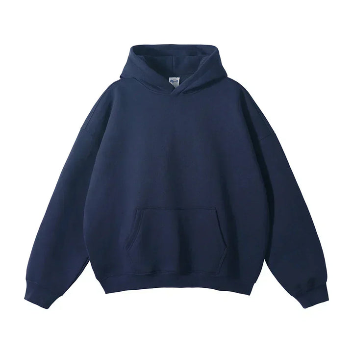Relaxed Men's Pullover Hoodie with Kangaroo Pocket
