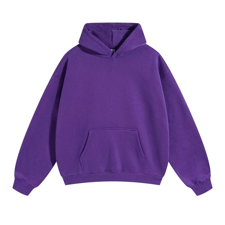 Relaxed Men's Pullover Hoodie with Kangaroo Pocket