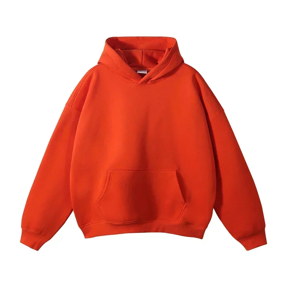 Relaxed Men's Pullover Hoodie with Kangaroo Pocket