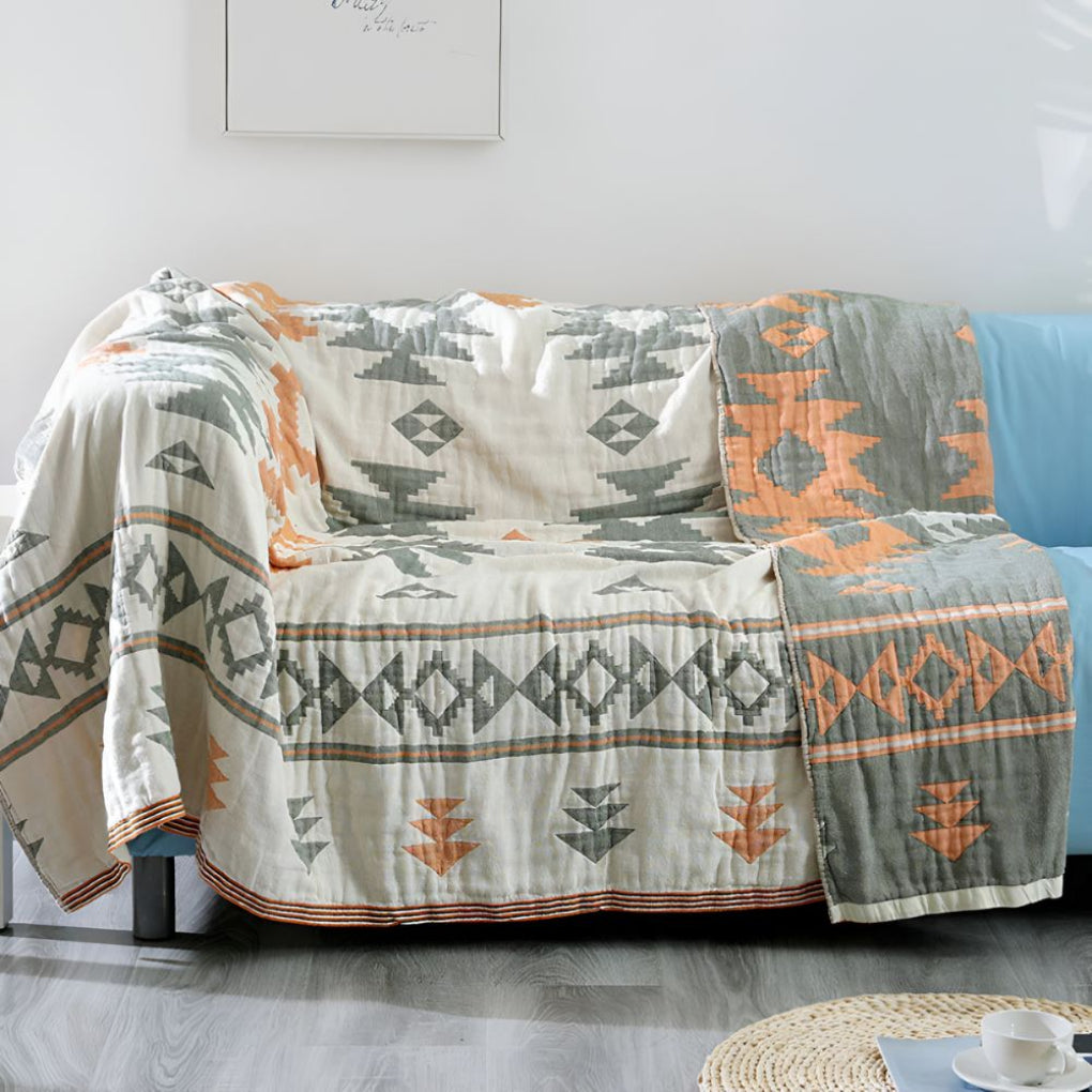 100% Cotton Reversible Muslin Gauze Blanket