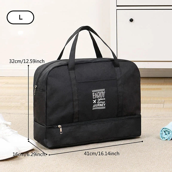 Lugviva Foldable Travel Bag for Women | Large Oxford Fabric Weekend Bag | Cabin Bag for Travel, Everyday Use and Sport