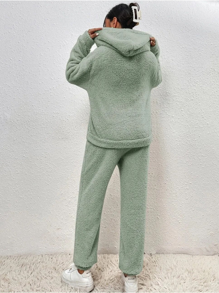 Ultra-Comfortable Teddy Lounge Set with Hoodie