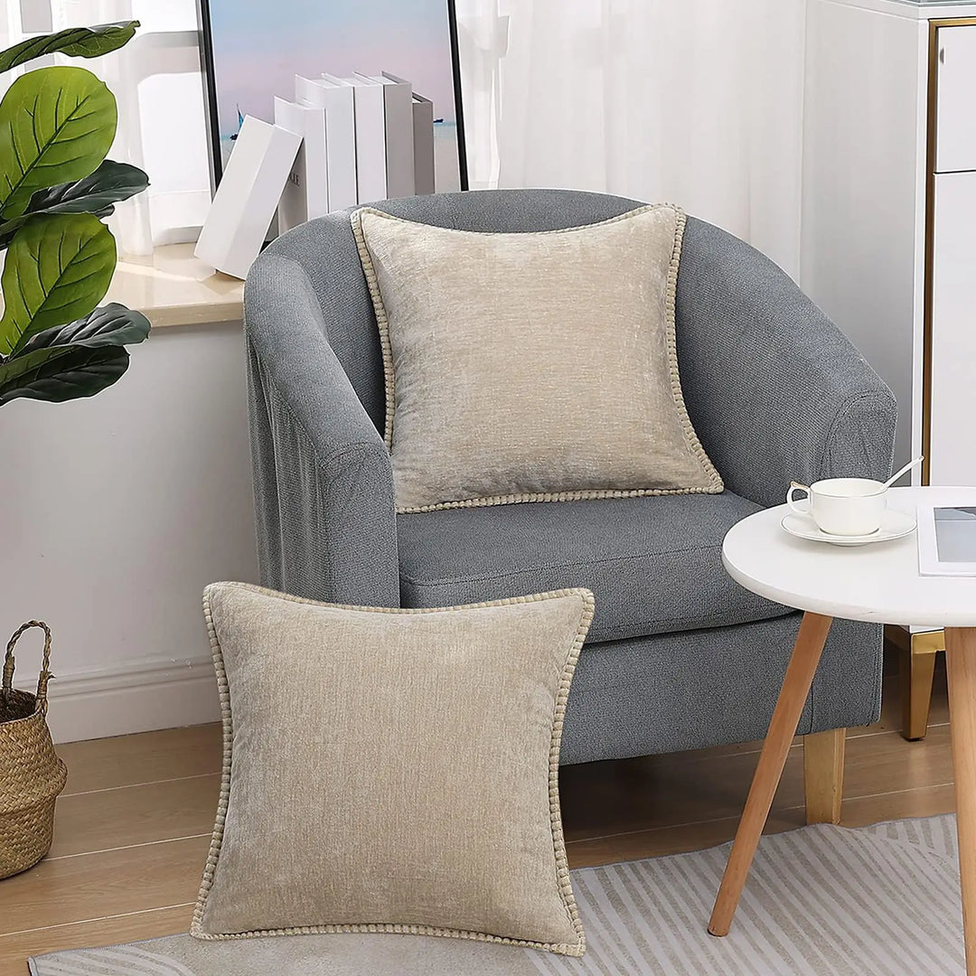 Liorenn – Chenille Cushion Cover with Stitched Edge