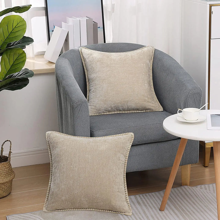 Liorenn – Chenille Cushion Cover with Stitched Edge
